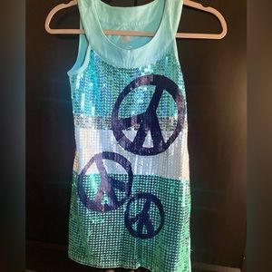 Size 10 Blue Ombré Peace Justice Dress